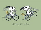 Snoopy verjaardagskaart fiets